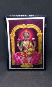 画像1: インド　ヒンズー神フレーム　美と富と幸運、豊穣の女神ラクシュミー (1)