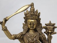 画像1: ネパール　真鍮　マンジュシュリー （文殊師利菩薩）８インチ