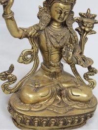 画像2: ネパール　真鍮　マンジュシュリー （文殊師利菩薩）８インチ