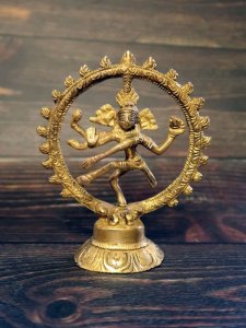画像1: インド　真鍮　ナタラージャ（ダンシング・シヴァ）小 (1)