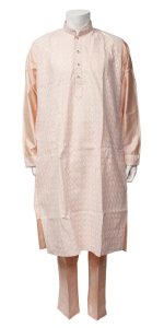 画像1: クルタ・パジャマ：ベビーピンク色 各M〜L・L〜XLサイズ相当（インド表記４２・４４） (1)