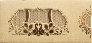 画像1: ウェディング封筒：クジャク ベージュ　＜クリックポストOK＞ (1)