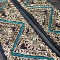 画像1: 【１０cm単位】 インド 刺繍 リボン レース：三角 各カラー　＜クリックポストOK＞