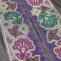 画像2: 【２０cm単位】 インド 刺繍 リボン レース： 各水色、紫　＜クリックポストOK＞