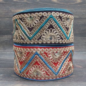 画像1: 【１０cm単位】 インド 刺繍 リボン レース：三角 各カラー　＜クリックポストOK＞ (1)