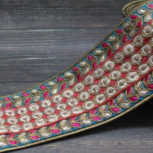 画像1: 【１０cm単位】 インド刺繍 リボン ：２　＜クリックポストOK＞ (1)