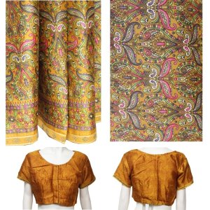 画像4: SALE!! サリー:黄土色 エスニック (4)
