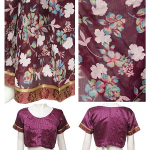 画像4: サリー：レッドパープル フラワー (4)