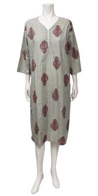 画像3: クルタ : ボタニカル模様 <インド表記L>