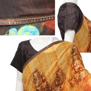 画像3: SALE!! サリー：オレンジ・ダークブラウン (3)