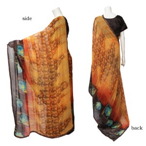 画像2: SALE!! サリー：オレンジ・ダークブラウン (2)