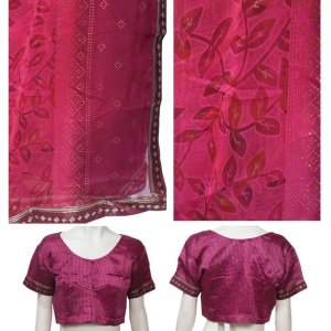 画像4: SALE!! サリー：ピンク~レッドパープル リーフ (4)