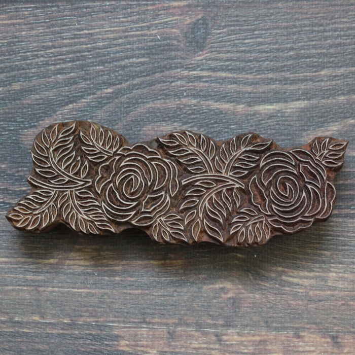 ボタニカル模様のインド木版アップしました　India