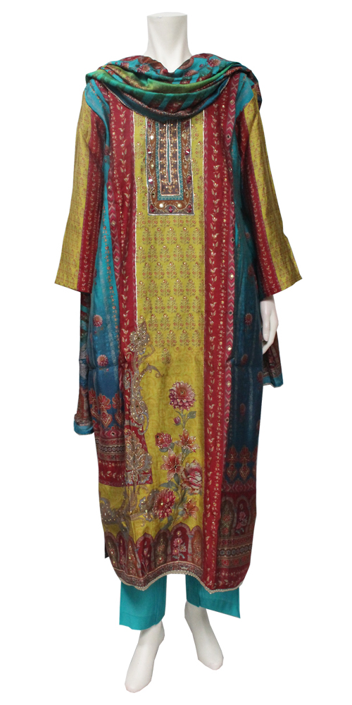 ＜XL〜３L＞ エスニック模様のパンジャビドレス　India