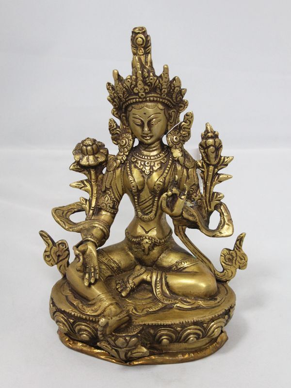 【高品質低価】■☆アジアン雑貨　ネパール仏像　真鍮製　ホワイトターラー（BS-60） 仏像