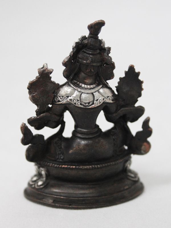 ネパール ブロンズ・シルバー グリーンターラー（シタターラー）３インチ    チベット 神様 仏具 像 瞑想 ご利益 お守り シンボル ５．５cm