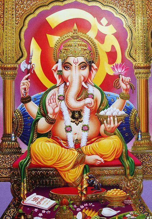 メール便送料無料対応可】 <br>インドの神様 ガネーシャ神<br>ポスター A4×1枚<br>India God<br>Poster  A4×1sht<br>